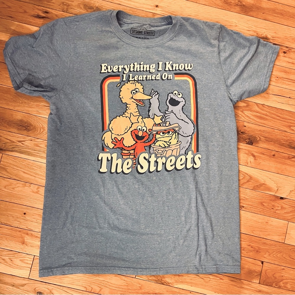 Funny Sesame Street Medium Men’s Heathered Tee Shirt
